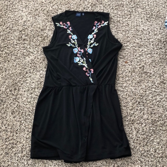 Kaari Blue Pants - Kaari Blue Romper SZ M Floral Black